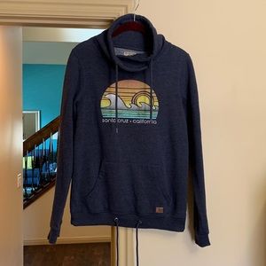 Techstyles - S hoodie sweatshirt heather blue Santa Cruz California EUC